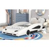 Streamdale Twin Size Race Car-Shaped Platform Bed with Wheels, White - 4 of 4
