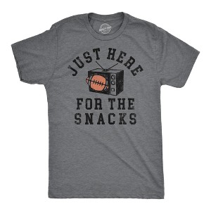 Mens Funny T Shirts Just Here For The Snacks Sarcastic Football Tee For Men - Crazy Dog Men's T Shirt - 1 of 4