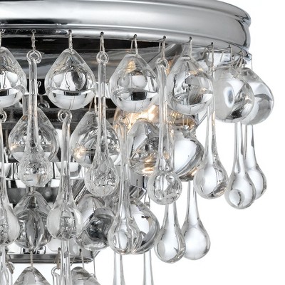 Elegant Polished Chrome 2-Light Sconce with Clear Glass Drops