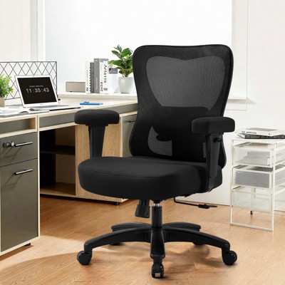 Racxily Big Office Chair, Large Ergonomic Executive Chair with Thick Cushion & Wheels for Heavy Duty Use
