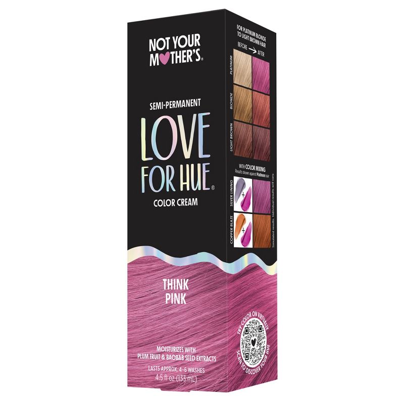 Not Your Mother&#39;s Love for Hue Semi-Permanent Hair Color Cream - Think Pink - 4.5 fl oz, 1 of 12