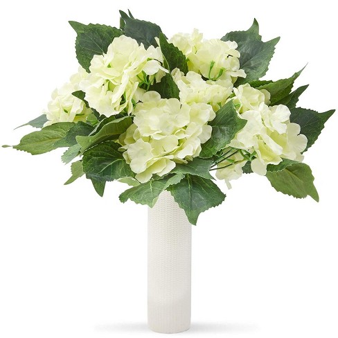 Bright Creations 12 Pack Artificial Hydrangea Flowers With Stems Fake White Flower Bouquet Target