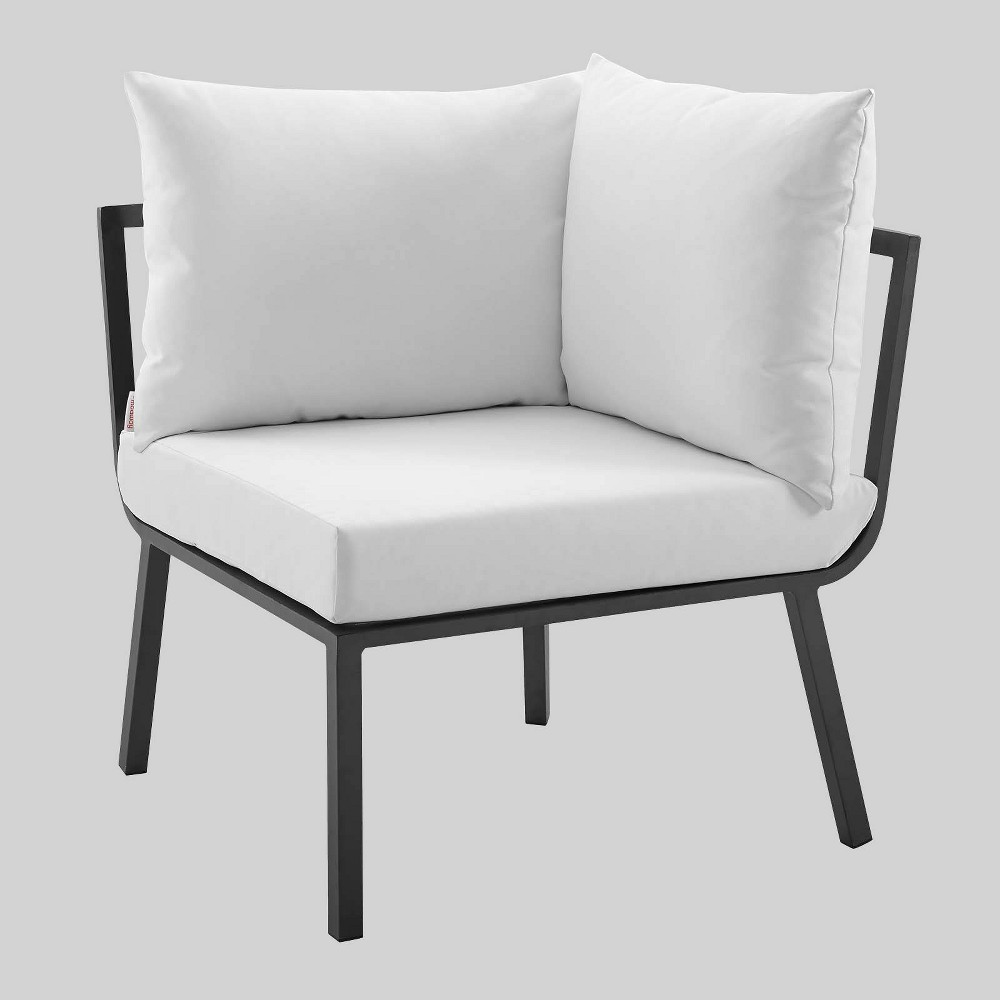 Riverside Outdoor Patio Aluminum Corner Chair – Gray/White – Modway  – Patio Decor​