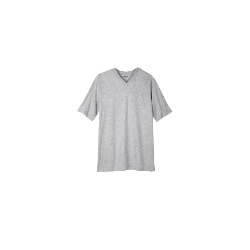 KingSize Men's Big & Tall Shrink-Less Lightweight Longer-Length V-neck T-shirt, 1 of 3