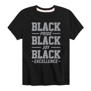 Boys' - Instant Message - Black Pride Joy Excellence Short Sleeve Graphic T-Shirt - 1 of 4