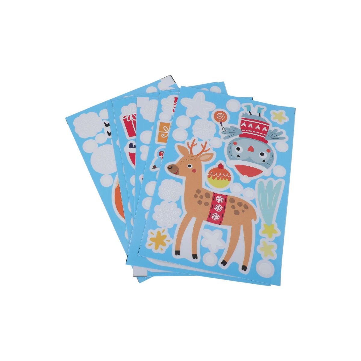 Unique Bargains Window Films Cartoon Christmas Window Decals 6 Piece Polyvinyl Chloride Colorful 7.9"x11.8" 1 Set