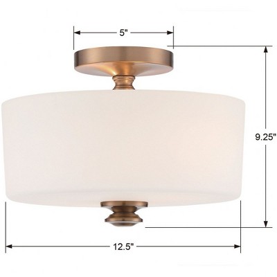 Vibrant Gold Glass Drum LED Indoor/Outdoor Ceiling Light