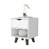 Depot E-Shop Modern Nightstand 19"H with Spacious Drawer, Open Storage Shelf and Chic Wooden Legs - 2 of 4