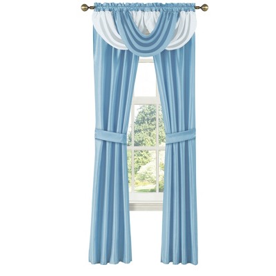 Collections Etc 5-Piece Monte Carlo Two-Tone Curtain Set