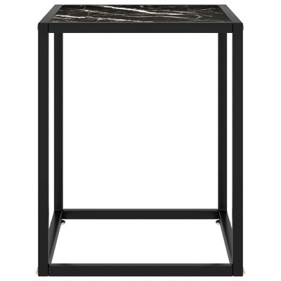 vidaXL Coffee Table Black and transparent - Marble Black 15.7" x 15.7" x 19.7"