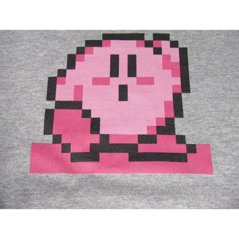 Kirby Pixel Kirby Boy's Athletic Heather Long Sleeve Shirt, 2 of 3