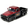 1956 Ford F-100 Pickup Truck "Mickey Thompson Performance Tires & Wheels" Black and Red Metallic 1/24 Diecast Model Car by Jada - 2 of 3