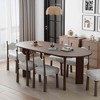 Lirago Solid Wood Oval Dining Table for 6 People Nordic style 67*33.5 Walnut - 2 of 4