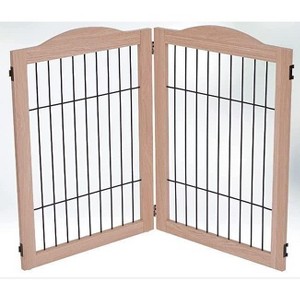 Arf Pets 30.5" Tall Freestanding Folding Dog Gate Extension - Walnut - 1 of 4