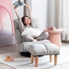 Japanese Style Adjustable Floor Recliner Chair with 360° Swivel Base, Foldable Lazy Tatami Chair with 14-Position Headrest & 3-Level Backrest - 2 of 4