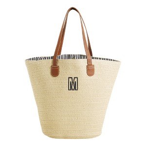 Personalization Mall Initial Straw Beach Bag - 1 of 3