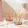 Juvale Juvale 2-Pack Rose Gold Pen Holder for Desk - Organizer Cup for Pencil, Hair and Makeup Brush and Office Supplies - 4 of 4