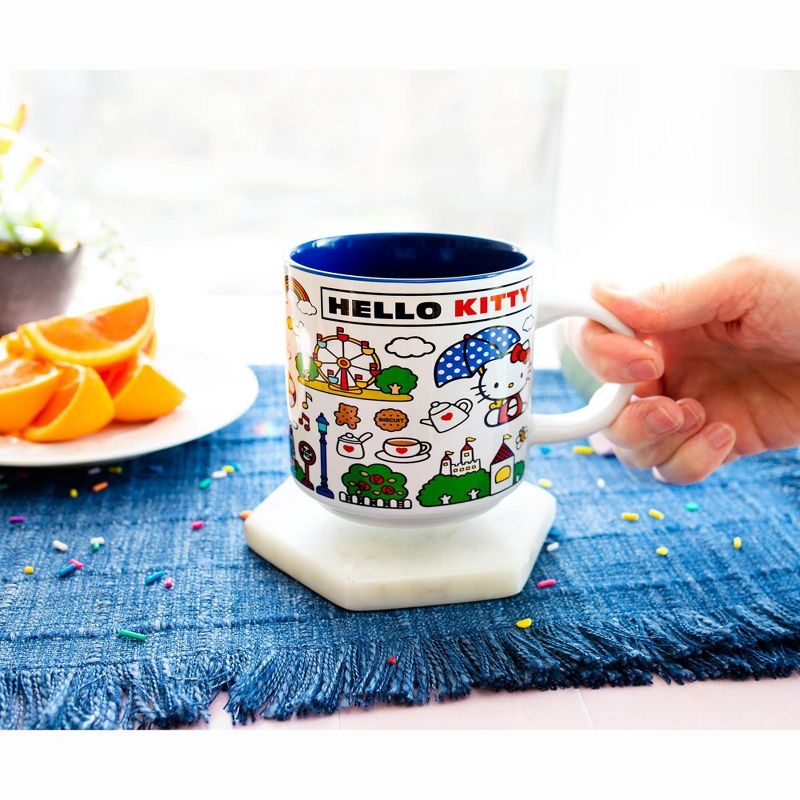 Silver Buffalo Sanrio Hello Kitty Red Map Ceramic Mug | Holds 13 Ounces, 4 of 7