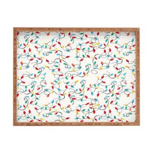 Ninola Design Christmas lights Rectangular Tray -Deny Designs - 1 of 2