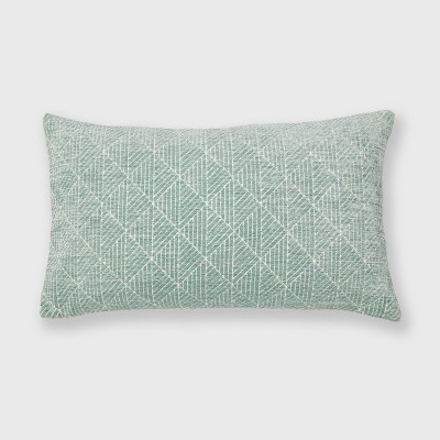 Geometric Chenille Woven Jacquard Reversible Throw Pillow - freshmint