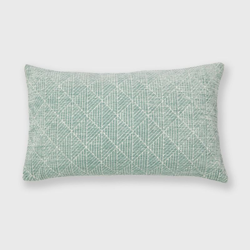 Geometric Chenille Woven Jacquard Reversible Throw Pillow - freshmint, 1 of 12