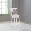 25.25" Savana Wood Swivel Counter Height Barstool White - Hillsdale Furniture: Matte Finish, Cream Upholstery - 2 of 4