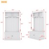 GustoWave 35.5''W x 64.4''H Hall Tree with Storage Shoe Bench, Multi-Functional Coat Racks with 4 Hooks for Living Room Hallway, White - 2 of 4
