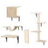 DOMETOUR 5 Pcs Wall Mounted Cat Climber Set, Floating Cat Shelves and Perches, Cat Activity Tree with Scratching Posts - 3 of 4