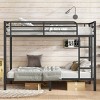 TopComfy Beds Metal Twin XL over Twin XL Bunk Bed Space Saving Noise Reduced No Box Spring Needed Furniture for Bedroom, Black, 41.7"*64.6"*74.3" - 2 of 4