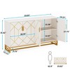Lirago Modern White and Gold Sideboard Buffet-Kitchen Storage Cabinet with Metal Legs 59.06"Lx13.78"Wx35.43"H - 4 of 4