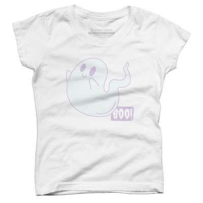 Girl's Design By Humans Boo Cute Ghost Halloween cute design By BoogieCreates T-Shirt