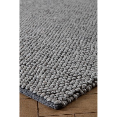 Handmade Tufted Gray Wool Blend Rectangular Rug 7'6" x 9'6"