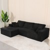 Racxily Modular Sectional Sofa with Pillow, Cloud L-Shape Couch with Chaise & Deep Seat for Living Room & Bedroom, Black - 2 of 4