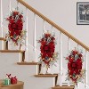 Puleo 28" Pre-Lit Adorned Flocked Artificial Banister Swag with 70 Warm White Lights - 3 of 4