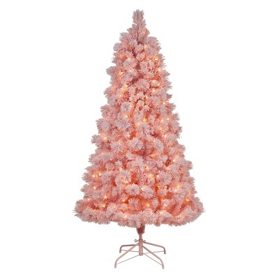 Nearly Natural 7-ft Holiday Pink Cashmere Christmas Tree with 300 lights and 599 Bendable Branches