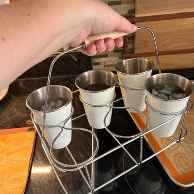 Metal and Rubberwood Caddy Sour Cream - Hearth & Hand™ with