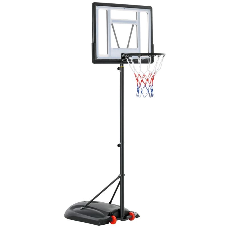 Soozier Basketball Hoop System Stand with Height Adjustable 5.5FT-7.5FT, Portable Wheels, Upgraded Base for Indoor Outdoor Use, 4 of 7