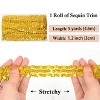 Alilang Elastic Sequin Trim, 1.2 Inch 3 Row Flat Glitter Paillette Sequin Ribbon, Metallic Stretch Sequin Strip Sewing DIY Craft, 5 Yards - 2 of 4