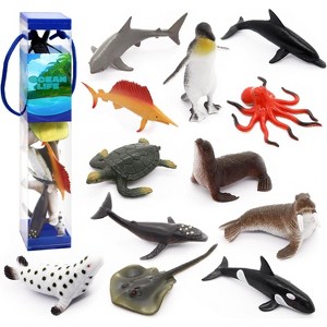 12-Piece Wild Jungle Animal Figurines - Realistic Lion, Elephant & Giraffe Set for Ages 3+ - 1 of 4