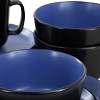 Elama Bacarra 16 Piece Stoneware Dinnerware Set in Two Tone Black and Red - 3 of 4