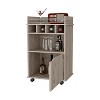 Gulches Macadamia Bar Cart with 4 Built-in Wine Racks and Shelf - 4 of 4