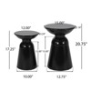 VisioGear Patio End Tables, 2PCS Outdoor Flared Shaped End Table, Patio End Table with Round Base for Balcony Porch Pool, Black, 15"*15"*20.75" - 2 of 4
