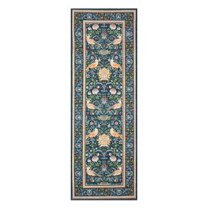 Washable Floral Living Room Rugs, Modern Farmhouse Bird Print Botanical Carpet for Bedroom, Soft Non Slip Floor Cover for Girls Nursery Room - 1 of 4