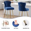 NicBex Velvet Bar Stools Set of 2,Counter Height Bar Stools with Wingback,Button Tufting,Metal Legs,Bar Chairs for Kitchen Island,Home Bar - 4 of 4