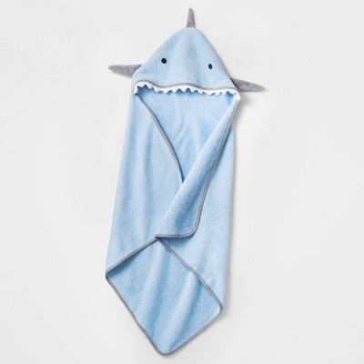 blue hooded towel