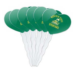 Norfolk State University Spartans Logo Heart Love Cupcake Picks Toppers Decoration Set of 6 - 1 of 4
