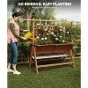 1PC Elevated Cedar Planter - 52"x30"x54" w/Detachable Trellis & Liner - Standing Garden Bed for Veggies/Herbs - 2 of 4