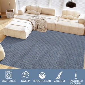 Printed Area Rug, Realistic Braided-Look Textured Design, Machine Washable Non-Shedding Rug, Soft Non-Slip Indoor Carpet Durable Fade-Resistant - 1 of 4