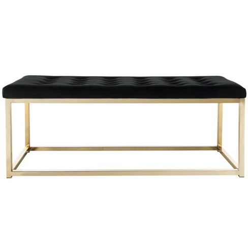 Reynolds Velvet Bench Black Velvet brass Safavieh Target
