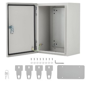 COZONY NEMA 4X Electrical Junction Box, IP66 Weatherproof Steel Enclosure, Outdoor/Indoor, Hinged, Lockable, w/ Mounting Plate, UL Listed - 1 of 4